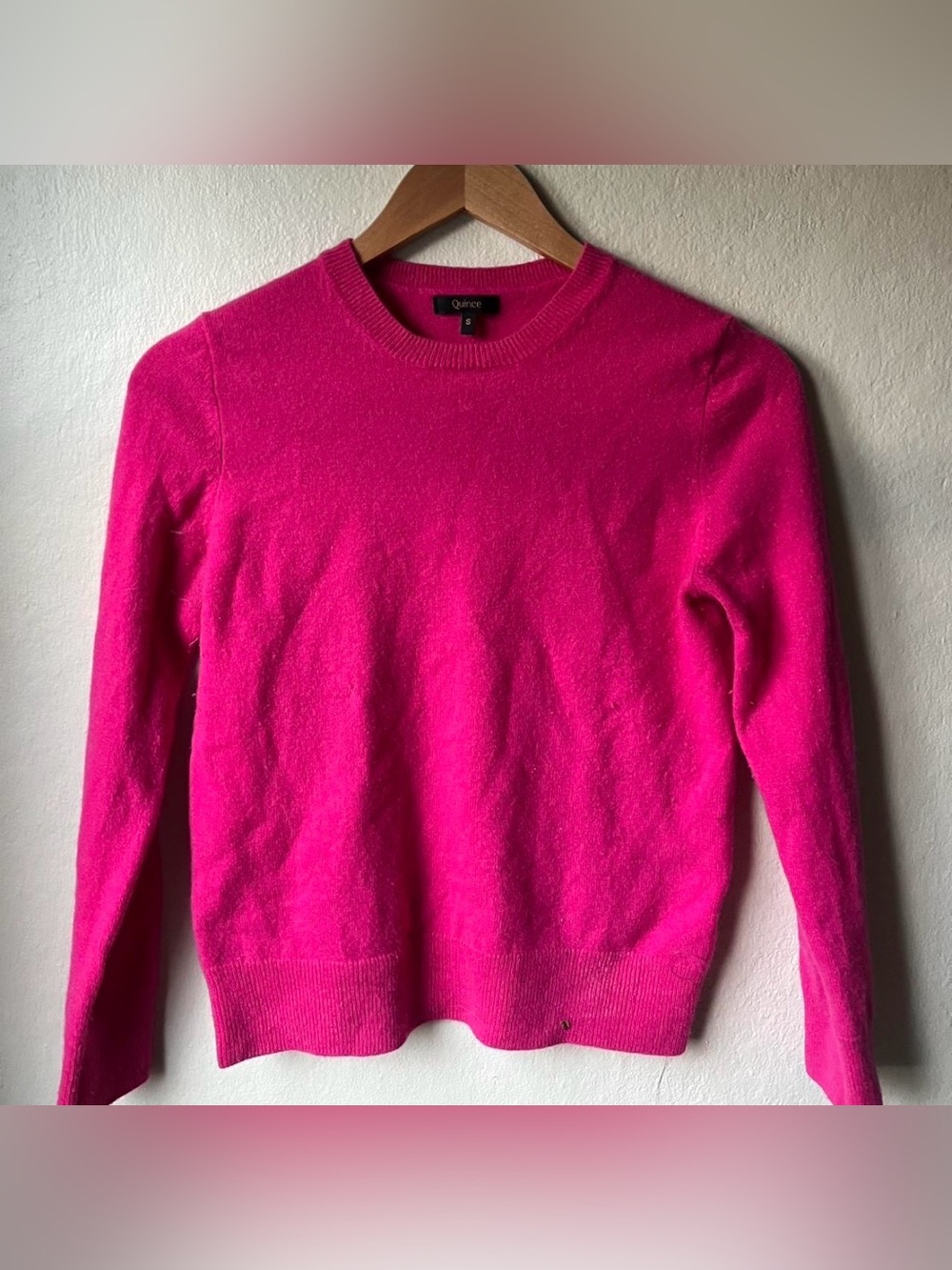 Quince Women's Crewneck Sweater in Hot Pink